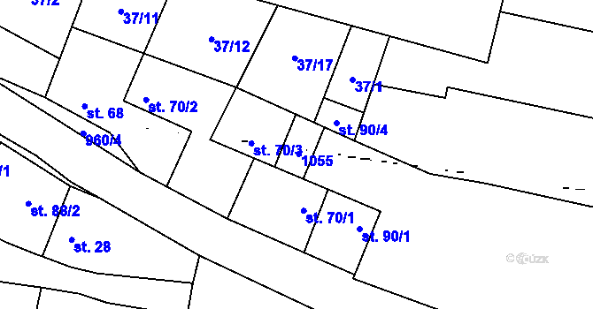 Parcela st. 90/2 v KÚ Dřínov u Zlonic, Katastrální mapa