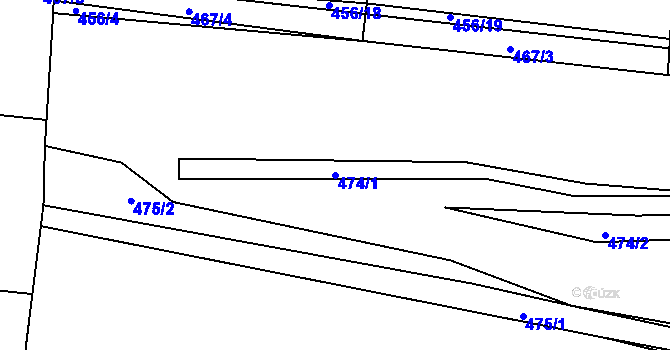 Parcela st. 474/1 v KÚ Dřínov u Zlonic, Katastrální mapa
