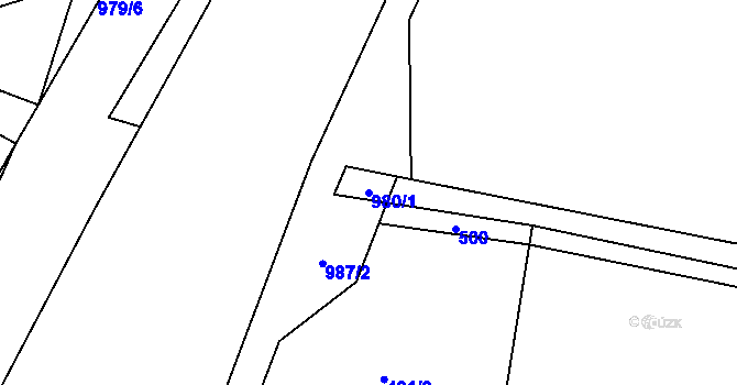 Parcela st. 980/1 v KÚ Dřínov u Zlonic, Katastrální mapa