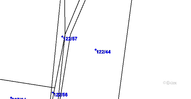 Parcela st. 122/44 v KÚ Dřínov u Zlonic, Katastrální mapa