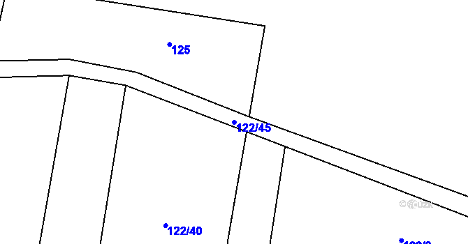 Parcela st. 122/45 v KÚ Dřínov u Zlonic, Katastrální mapa