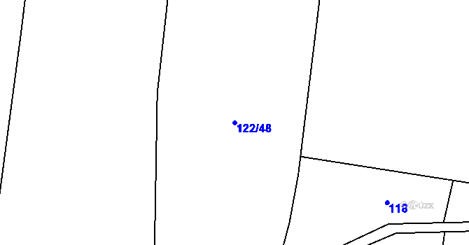 Parcela st. 122/48 v KÚ Dřínov u Zlonic, Katastrální mapa
