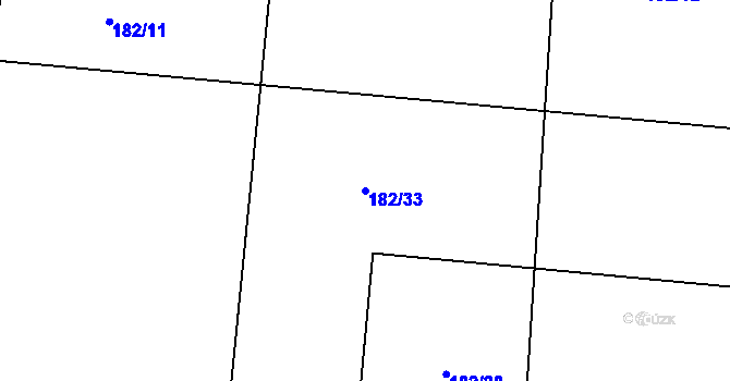 Parcela st. 182/33 v KÚ Dřínov u Zlonic, Katastrální mapa