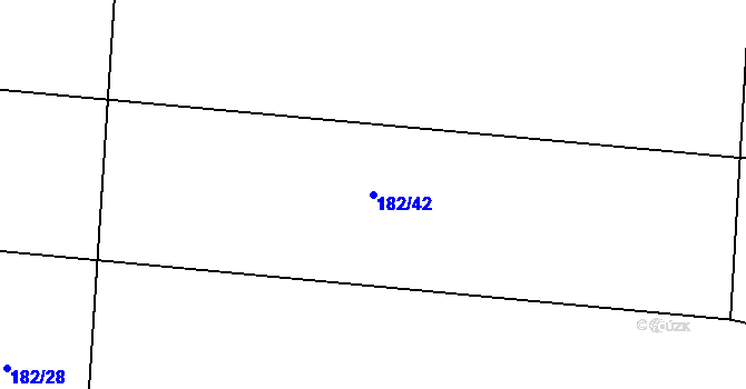 Parcela st. 182/42 v KÚ Dřínov u Zlonic, Katastrální mapa