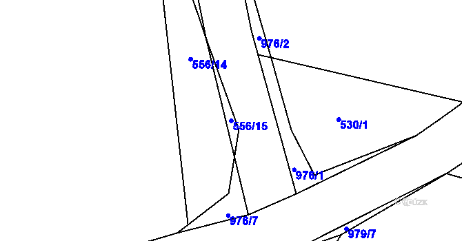 Parcela st. 556/15 v KÚ Dřínov u Zlonic, Katastrální mapa