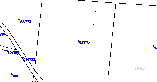Parcela st. 937/31 v KÚ Dřínov u Zlonic, Katastrální mapa
