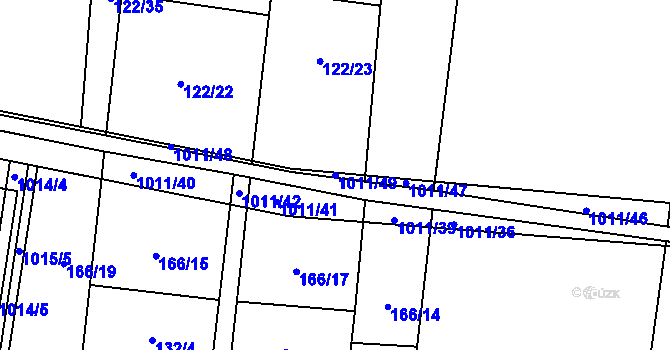 Parcela st. 1011/49 v KÚ Dřínov u Zlonic, Katastrální mapa