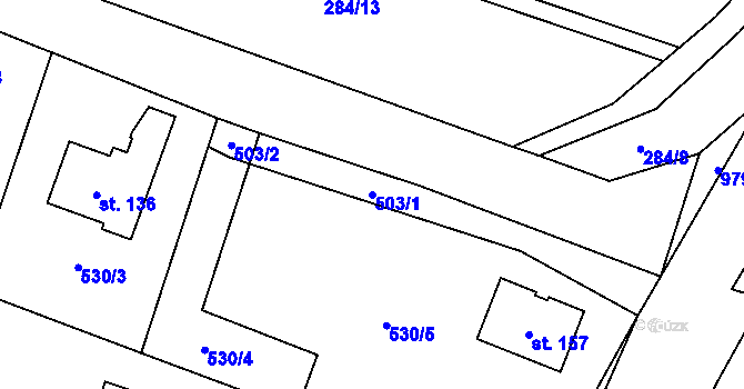 Parcela st. 503/1 v KÚ Dřínov u Zlonic, Katastrální mapa
