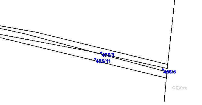 Parcela st. 475/3 v KÚ Dřínov u Zlonic, Katastrální mapa