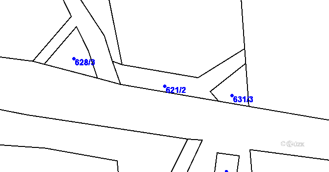 Parcela st. 621/2 v KÚ Královice u Zlonic, Katastrální mapa