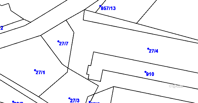 Parcela st. 92 v KÚ Královice u Zlonic, Katastrální mapa