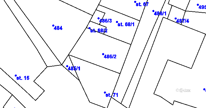 Parcela st. 486/2 v KÚ Královice u Zlonic, Katastrální mapa