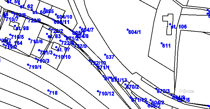 Parcela st. 537 v KÚ Královice u Zlonic, Katastrální mapa