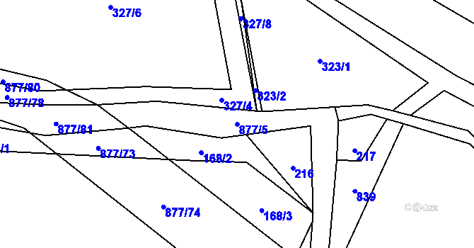 Parcela st. 877/5 v KÚ Královice u Zlonic, Katastrální mapa