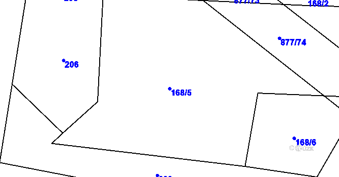 Parcela st. 168/5 v KÚ Královice u Zlonic, Katastrální mapa