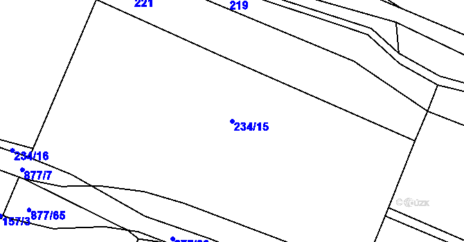 Parcela st. 234/15 v KÚ Královice u Zlonic, Katastrální mapa