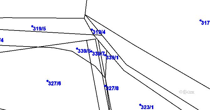 Parcela st. 339/1 v KÚ Královice u Zlonic, Katastrální mapa
