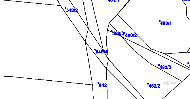 Parcela st. 846/4 v KÚ Královice u Zlonic, Katastrální mapa