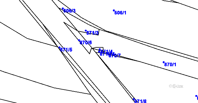 Parcela st. 871/14 v KÚ Královice u Zlonic, Katastrální mapa