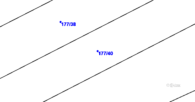 Parcela st. 177/40 v KÚ Dřínov, Katastrální mapa