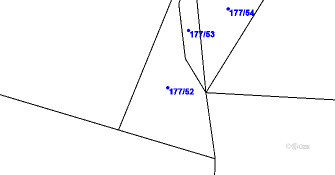 Parcela st. 177/52 v KÚ Dřínov, Katastrální mapa