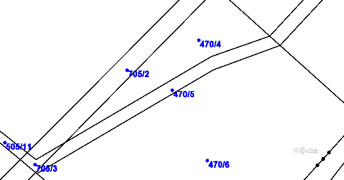 Parcela st. 470/5 v KÚ Dřínov, Katastrální mapa