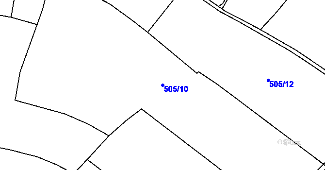 Parcela st. 505/10 v KÚ Dřínov, Katastrální mapa