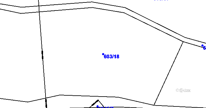 Parcela st. 603/18 v KÚ Dřínov u Komořan, Katastrální mapa