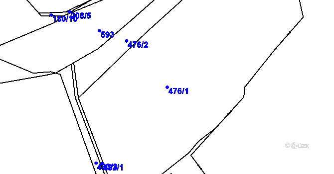 Parcela st. 476/1 v KÚ Dřínov u Komořan, Katastrální mapa