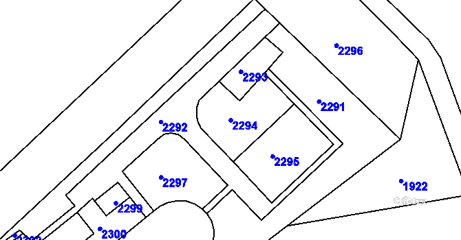 Parcela st. 2294 v KÚ Dřínov u Kroměříže, Katastrální mapa