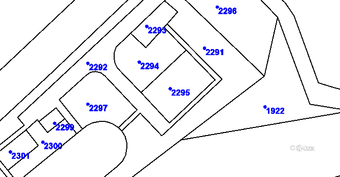 Parcela st. 2295 v KÚ Dřínov u Kroměříže, Katastrální mapa