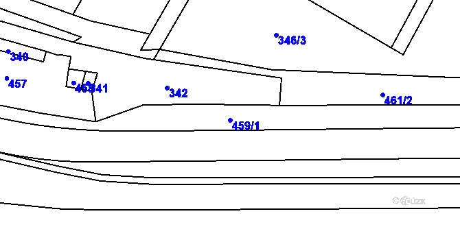 Parcela st. 459/1 v KÚ Dřínov u Kroměříže, Katastrální mapa