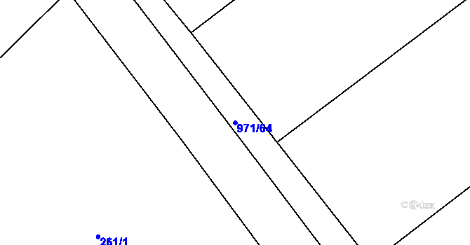 Parcela st. 971/64 v KÚ Dřísy, Katastrální mapa