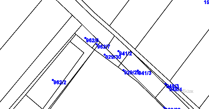 Parcela st. 929/30 v KÚ Dřísy, Katastrální mapa