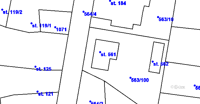 Parcela st. 561 v KÚ Dřísy, Katastrální mapa