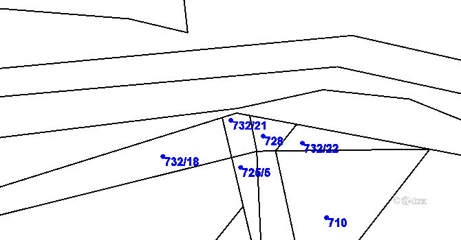 Parcela st. 732/21 v KÚ Dříteč, Katastrální mapa