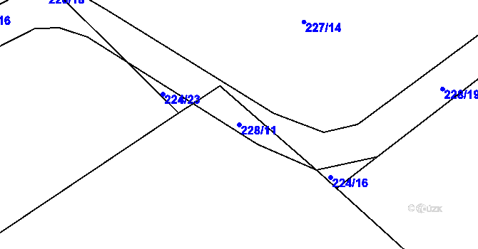 Parcela st. 228/11 v KÚ Dříteň, Katastrální mapa