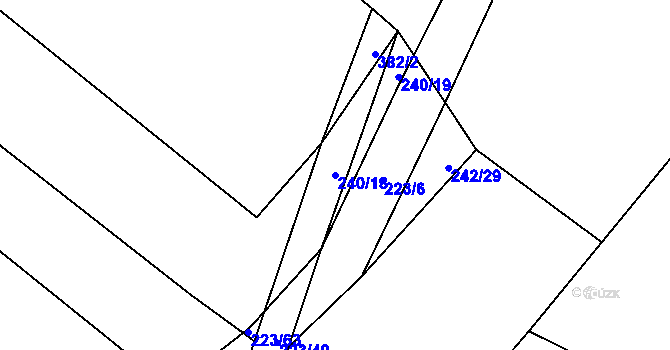 Parcela st. 240/18 v KÚ Dříteň, Katastrální mapa