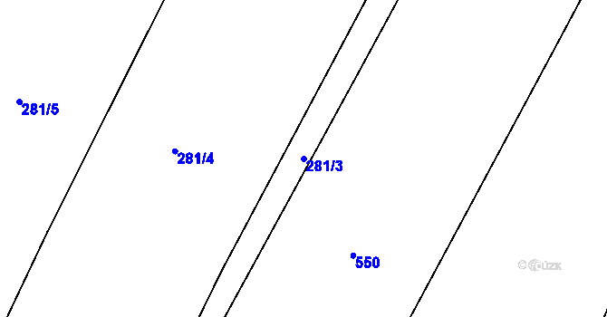 Parcela st. 281/3 v KÚ Dříteň, Katastrální mapa