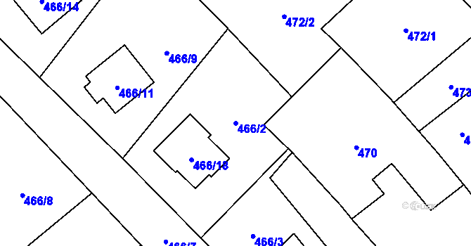 Parcela st. 466/2 v KÚ Dříteň, Katastrální mapa