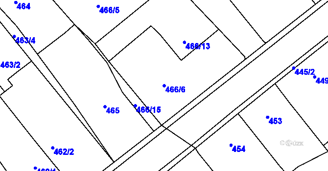Parcela st. 466/6 v KÚ Dříteň, Katastrální mapa