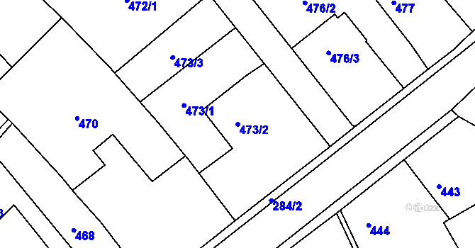 Parcela st. 473/2 v KÚ Dříteň, Katastrální mapa