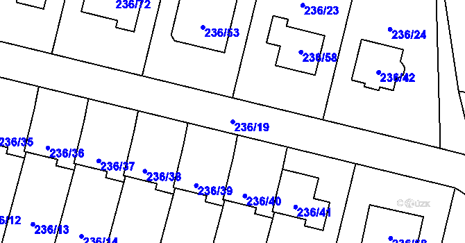 Parcela st. 236/19 v KÚ Dříteň, Katastrální mapa