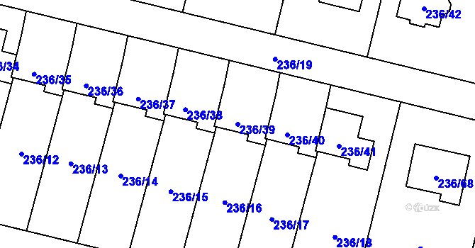 Parcela st. 236/39 v KÚ Dříteň, Katastrální mapa