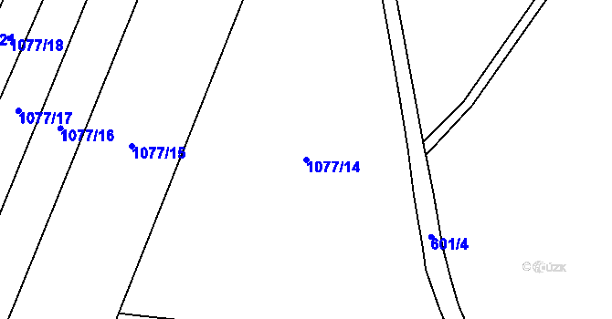 Parcela st. 1077/14 v KÚ Dříteň, Katastrální mapa