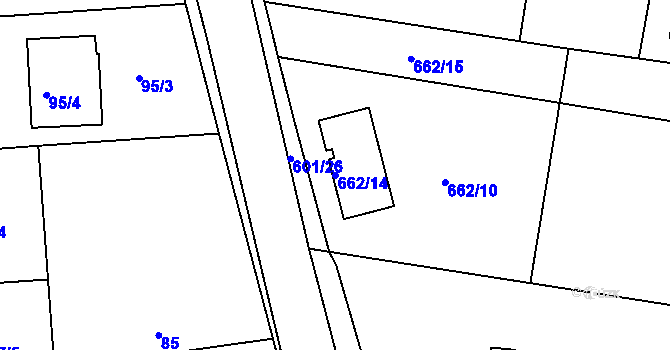 Parcela st. 662/14 v KÚ Dříteň, Katastrální mapa