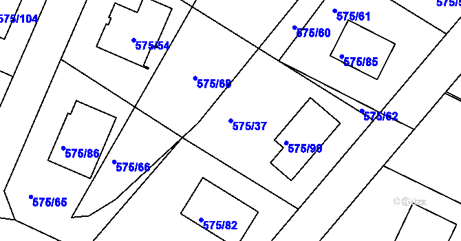 Parcela st. 575/37 v KÚ Dříteň, Katastrální mapa