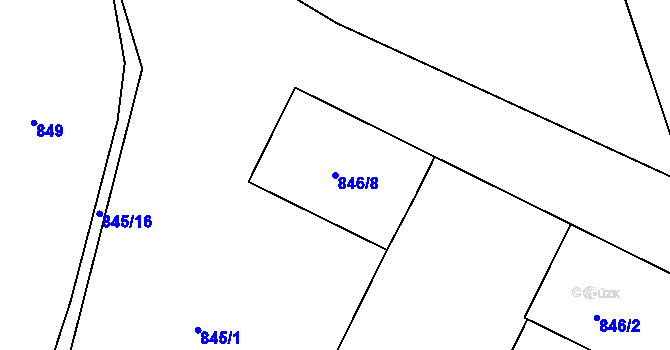 Parcela st. 846/8 v KÚ Dříteň, Katastrální mapa