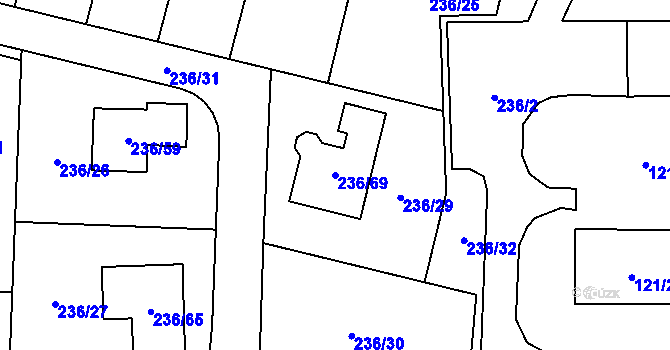 Parcela st. 236/69 v KÚ Dříteň, Katastrální mapa