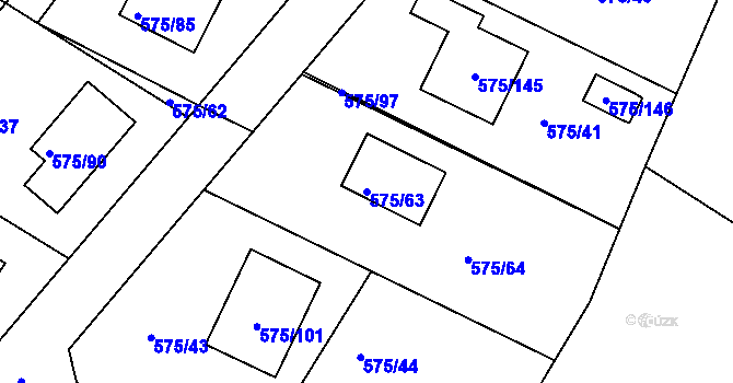 Parcela st. 575/63 v KÚ Dříteň, Katastrální mapa